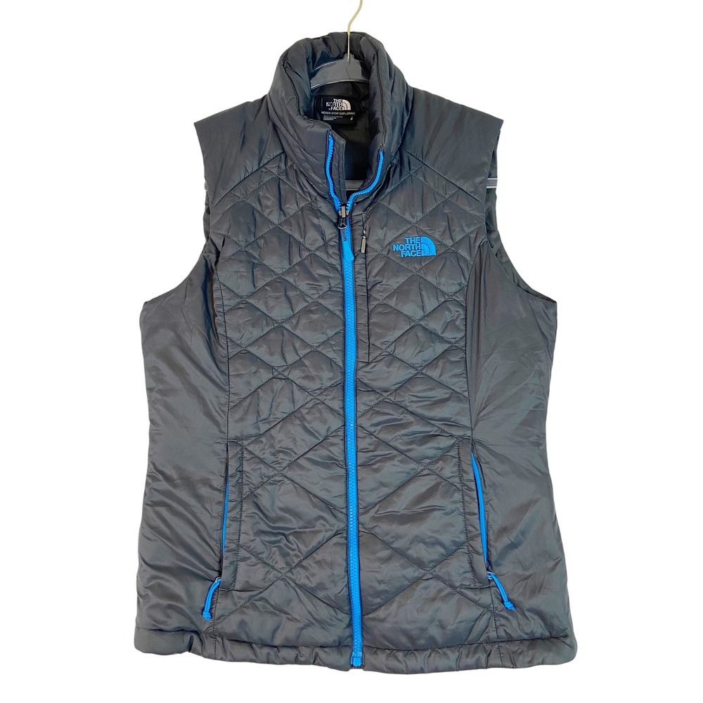 The North Face Womens Gray Primaloft Quilted Vest Size S Puffer Insulated